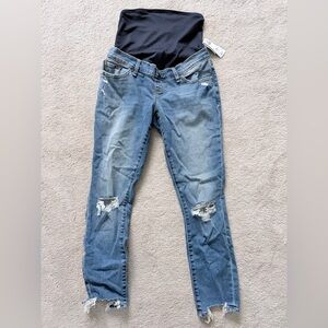 Abercrombie & Fitch Women's Light Blue Distressed Skinny Jeans